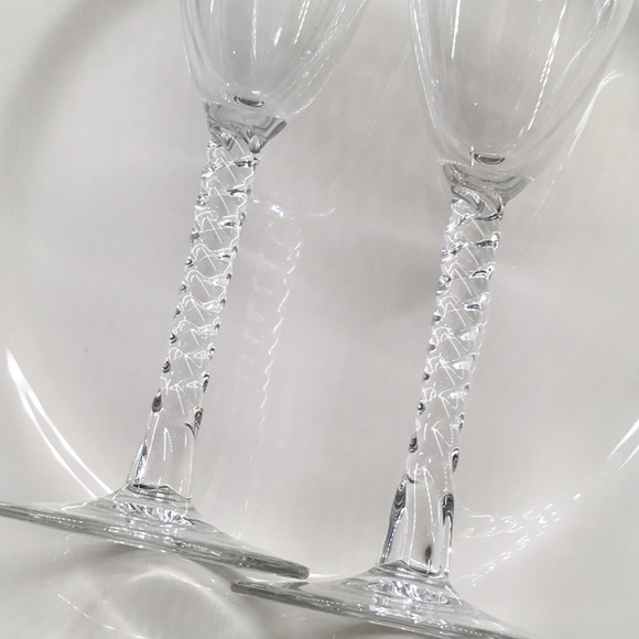 Silver Wedding Anniversary Set of Two Stemmed Glasses. Champagne Flutes - Picture 3 of 17